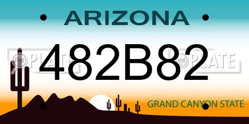482B82 Arizona License Plate