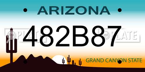 482B87 Arizona License Plate