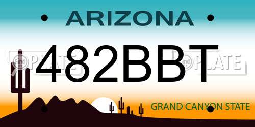 482BBT Arizona License Plate
