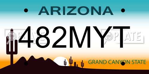 482MYT Arizona License Plate
