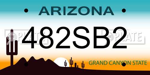 482SB2 Arizona License Plate