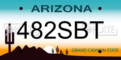 482SBT Arizona License Plate