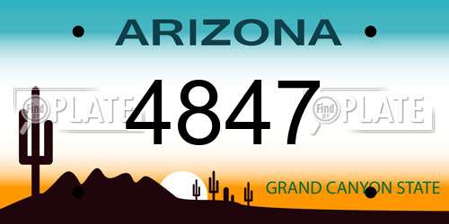 4847 Arizona License Plate
