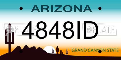 4848ID Arizona License Plate