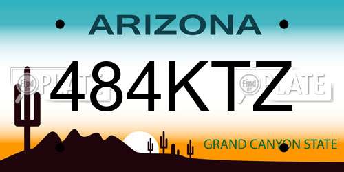 484KTZ Arizona License Plate