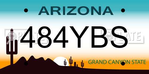 484YBS Arizona License Plate