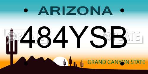 484YSB Arizona License Plate