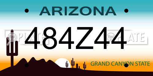 484Z44 Arizona License Plate