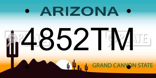 4852TM Arizona License Plate