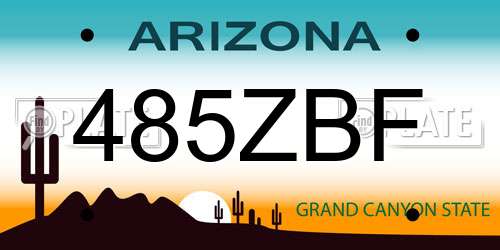 485ZBF Arizona License Plate