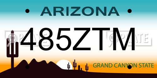 485ZTM Arizona License Plate
