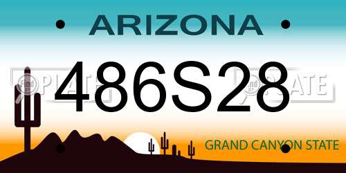 486S28 Arizona License Plate