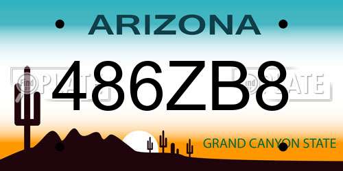 486ZB8 Arizona License Plate