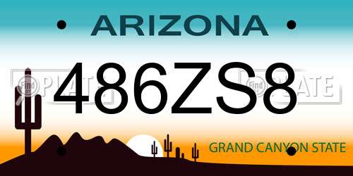 486ZS8 Arizona License Plate