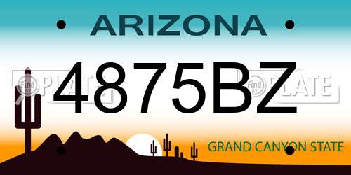 4875BZ Arizona License Plate