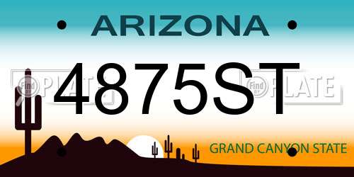4875ST Arizona License Plate