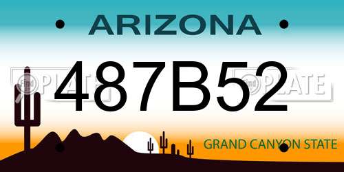 487B52 Arizona License Plate
