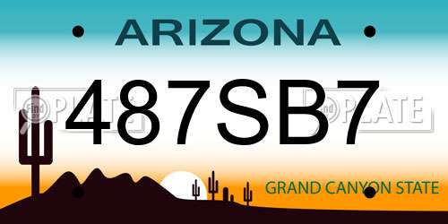 487SB7 Arizona License Plate
