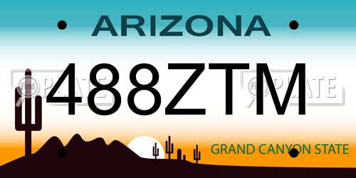 488ZTM Arizona License Plate