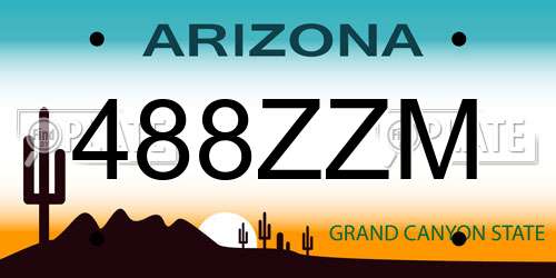 488ZZM Arizona License Plate