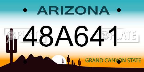 48A641 Arizona License Plate