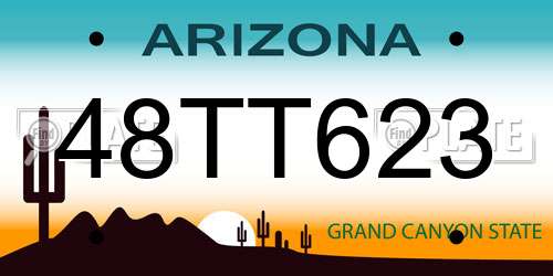48TT623 Arizona License Plate