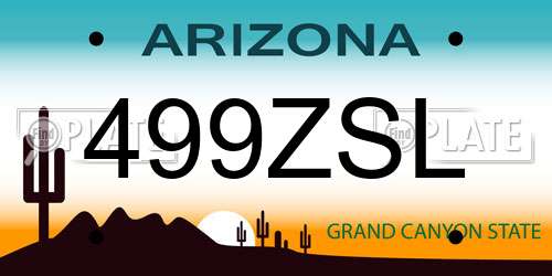 499ZSL Arizona License Plate