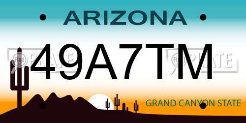49A7TM Arizona License Plate