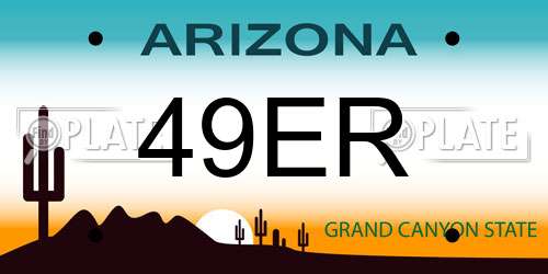 49ER Arizona License Plate