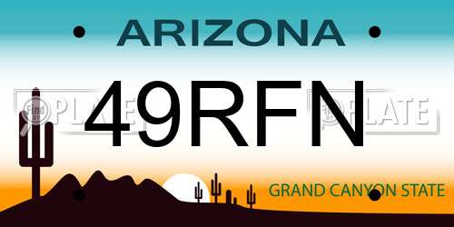 49RFN Arizona License Plate