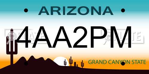 4AA2PM Arizona License Plate
