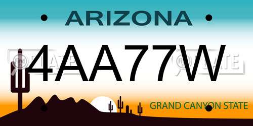 4AA77W Arizona License Plate
