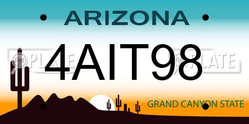 4AIT98 Arizona License Plate