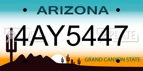 4AY5447 Arizona License Plate