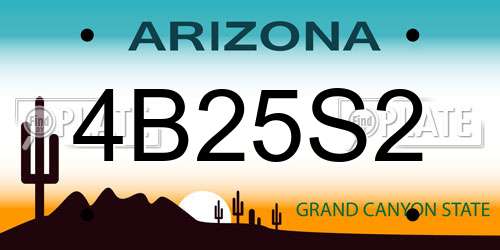 4B25S2 Arizona License Plate