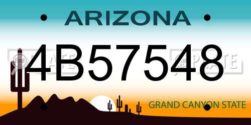 4B57548 Arizona License Plate