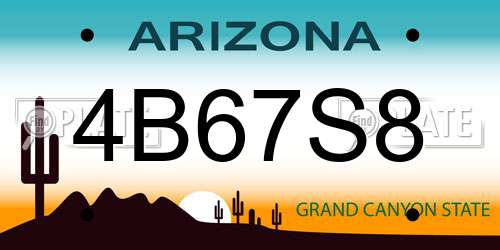 4B67S8 Arizona License Plate