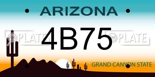 4B75 Arizona License Plate