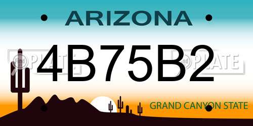 4B75B2 Arizona License Plate