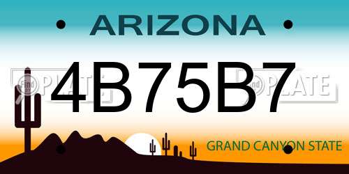 4B75B7 Arizona License Plate