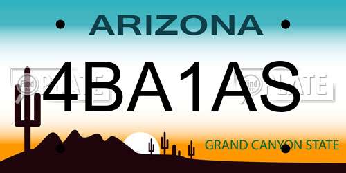 4BA1AS Arizona License Plate