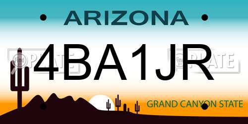 4BA1JR Arizona License Plate