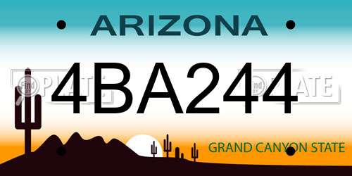 4BA244 Arizona License Plate