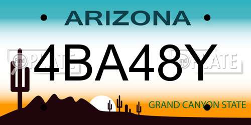 4BA48Y Arizona License Plate