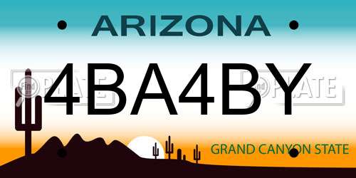 4BA4BY Arizona License Plate