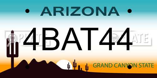 4BAT44 Arizona License Plate