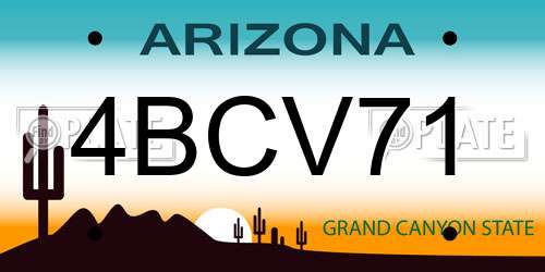 4BCV71 Arizona License Plate