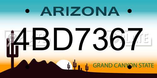 4BD7367 Arizona License Plate