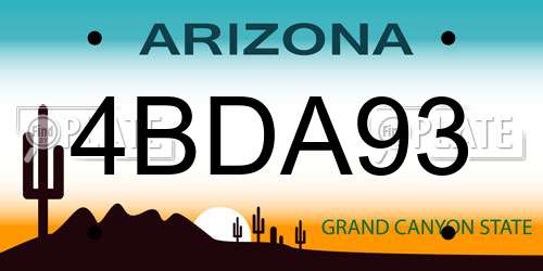 4BDA93 Arizona License Plate