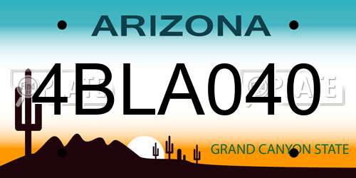 4BLA040 Arizona License Plate